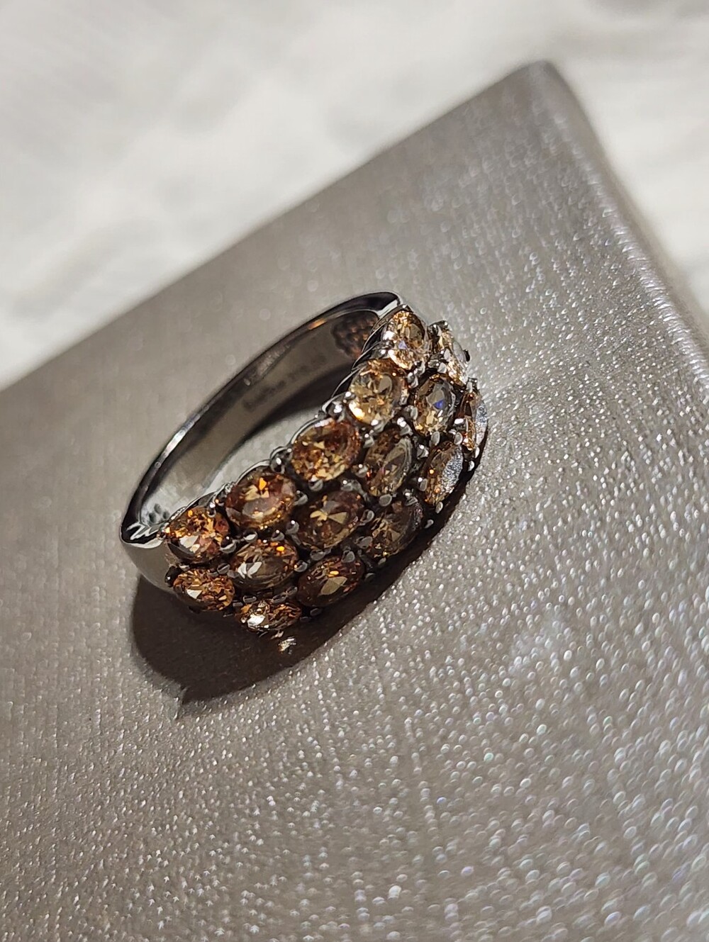 EverTrue Simulated Champagne Crystal Cluster Ring - Women Jewelry Size 8 NEW